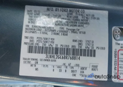 2011 Lincoln Mkz from USA, damaged, VIN 3LNHL2GC6BR768814